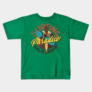 Surfing Paradise California Kids T-Shirt